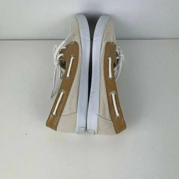 Tommy Hilfiger Boat Shoes Flats Womens Sz 7M Beige Slip On Round Toe Bow Fabric - Picture 7 of 10